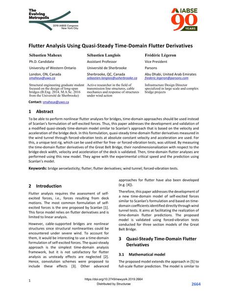  Flutter Analysis Using Quasi-Steady Time-Domain Flutter Derivatives