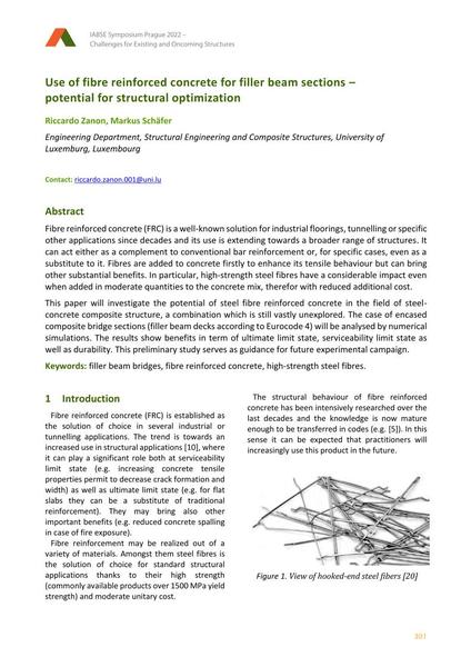  Use of fibre reinforced concrete for filler beam sections – potential for structural optimization
