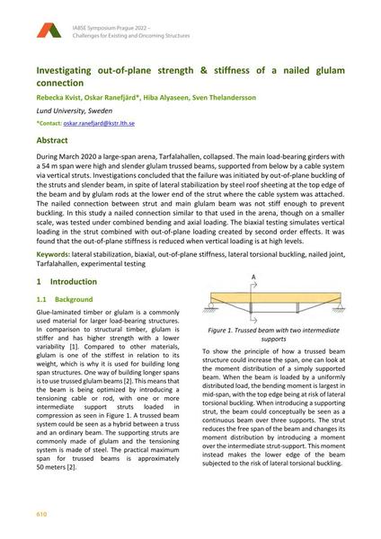 Investigating out-of-plane strength & stiffness of a nailed glulam connection