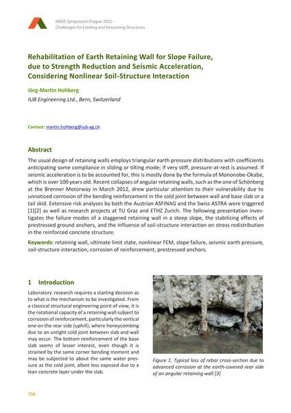  Rehabilitation of Earth Retaining Wall for Slope Failure, due to Strength Reduction and Seismic Acceleration, Considering Nonlinear Soil-Structure Interaction