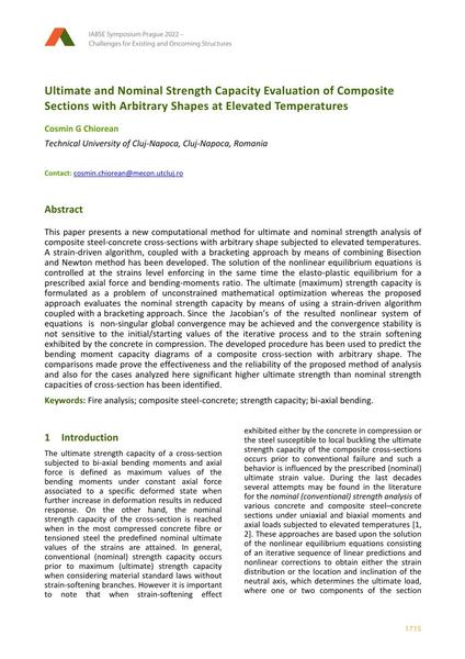  Ultimate and Nominal Strength Capacity Evaluation of Composite Sections with Arbitrary Shapes at Elevated Temperatures