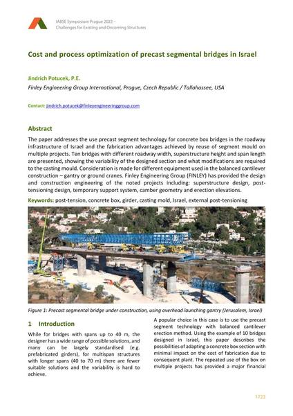  Cost and process optimization of precast segmental bridges in Israel