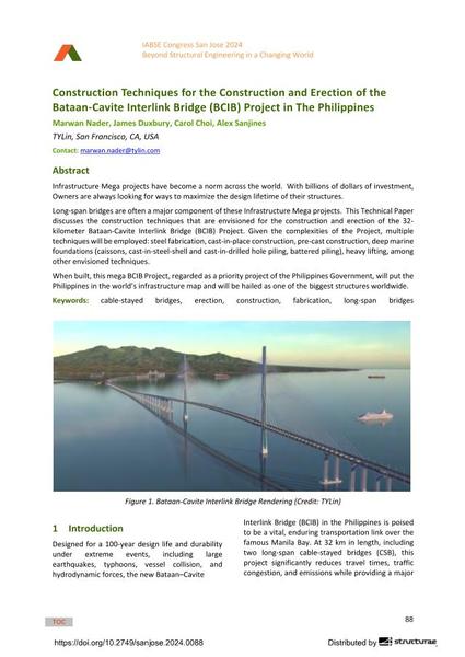  Construction Techniques for the Construction and Erection of the Bataan-Cavite Interlink Bridge (BCIB) Project in The Philippines