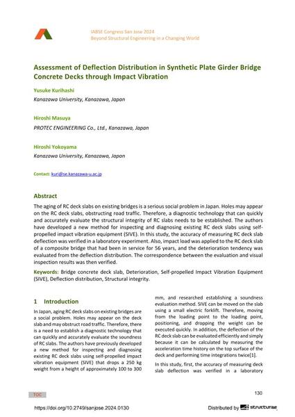  Assessment of Deflection Distribution in Synthetic Plate Girder Bridge Concrete Decks through Impact Vibration