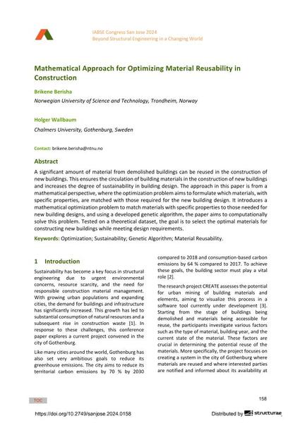  Mathematical Approach for Optimizing Material Reusability in Construction