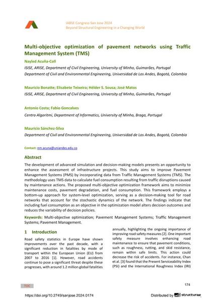  Multi-objective optimization of pavement networks using Traffic Management System (TMS)