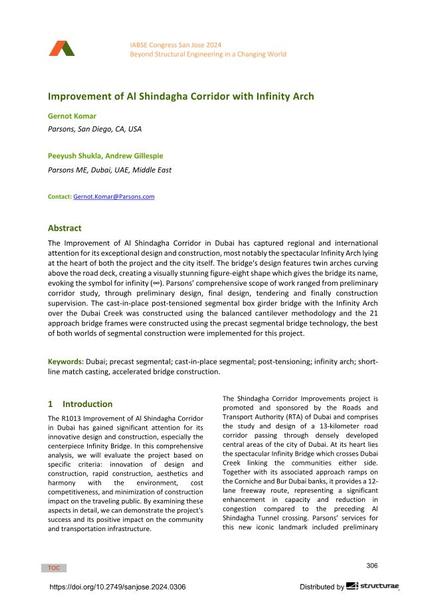  Improvement of Al Shindagha Corridor with Infinity Arch