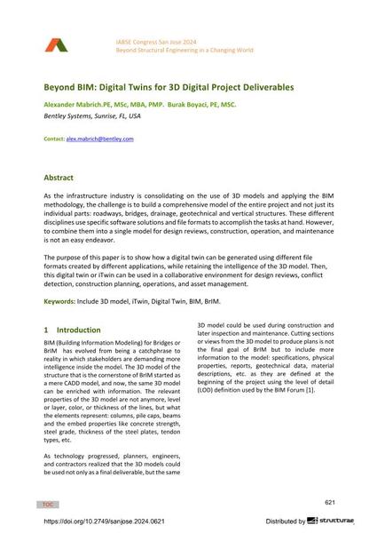  Beyond BIM: Digital Twins for 3D Digital Project Deliverables