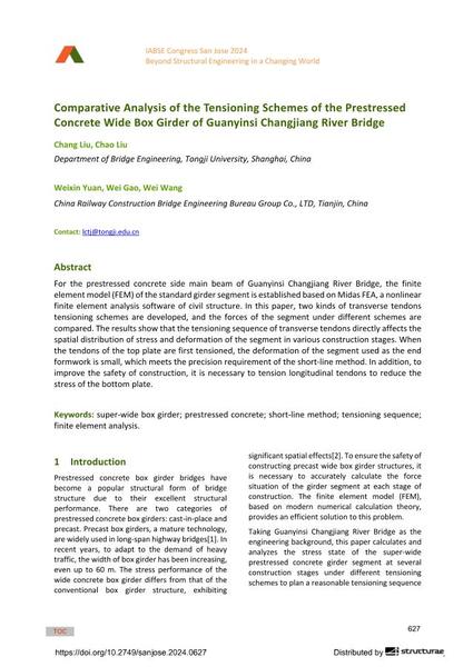  Comparative Analysis of the Tensioning Schemes of the Prestressed Concrete Wide Box Girder of Guanyinsi Changjiang River Bridge