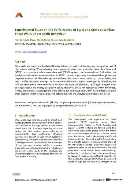  Experimental Study on the Performance of Steel and Composite Plate Shear Walls Under Cyclic Behaviour