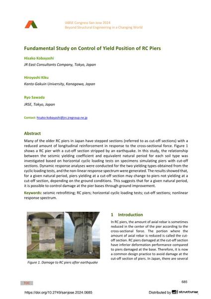  Fundamental Study on Control of Yield Position of RC Piers