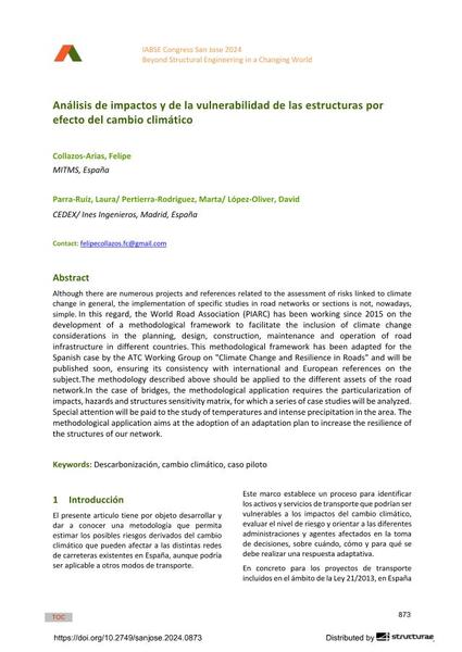  Análisis de impactos y de la vulnerabilidad de las estructuras por efecto del cambio climático