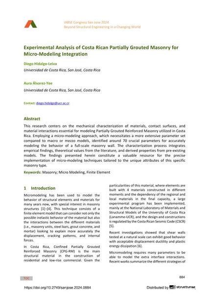  Experimental Analysis of Costa Rican Partially Grouted Masonry for Micro-Modeling Integration