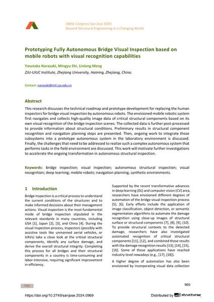  Prototyping Fully Autonomous Bridge Visual Inspection based on mobile robots with visual recognition capabilities