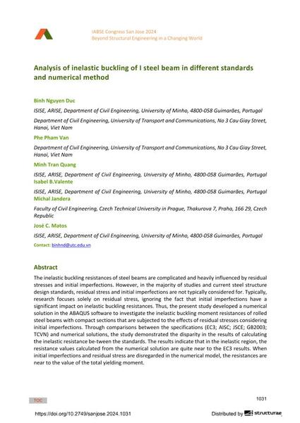  Analysis of inelastic buckling of I steel beam in different standards and numerical method