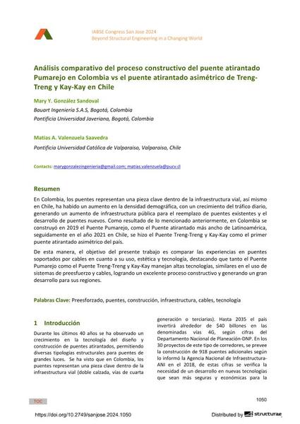  Análisis comparativo del proceso constructivo del puente atirantado Pumarejo en Colombia vs el puente atirantado asimétrico de Treng-Treng y Kay-Kay en Chile