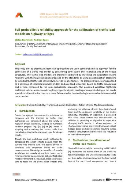  Full-probabilistic reliability approach for the calibration of traffic load models on highway bridges