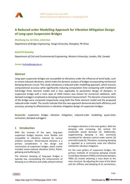 A Reduced-order Modelling Approach for Vibration Mitigation Design of Long-span Suspension Bridges