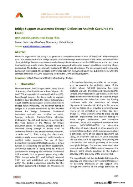  Bridge Support Assessment Through Deflection Analysis Captured via LiDAR