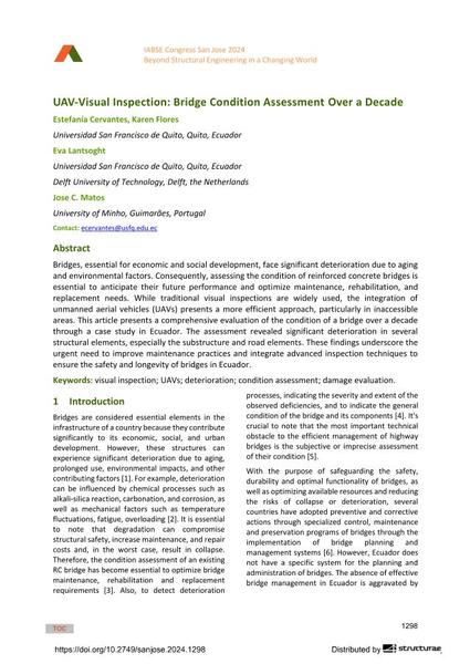  UAV-Visual Inspection: Bridge Condition Assessment Over a Decade