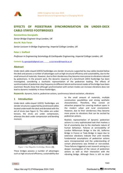  Effects of Pedestrian Synchronisation on Under-Deck Cable-Stayed Footbridges