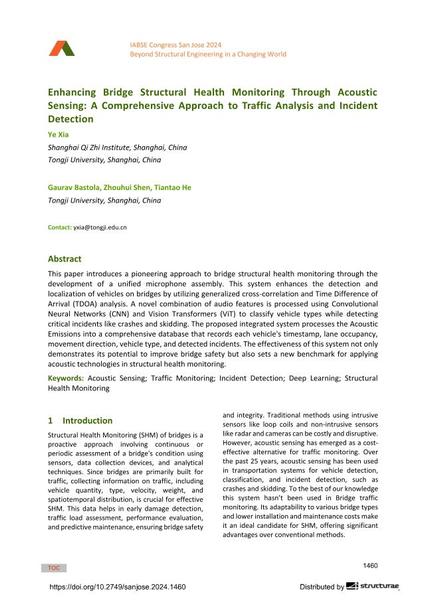  Enhancing Bridge Structural Health Monitoring Through Acoustic Sensing: A Comprehensive Approach to Traffic Analysis and Incident Detection