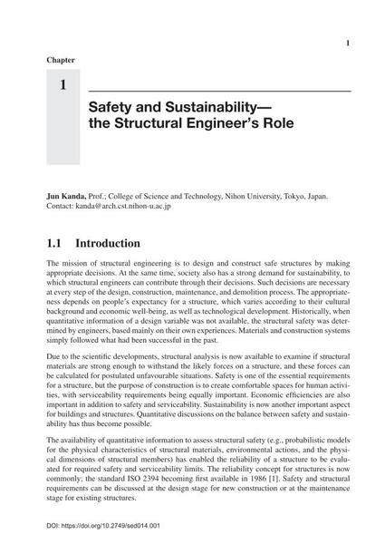  Safety and Sustainability—the Structural Engineer's Role