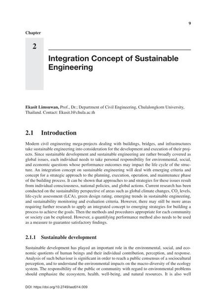  Integration Concept of Sustainable Engineering