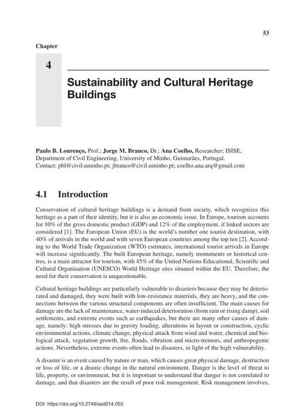  Sustainability and Cultural Heritage Buildings