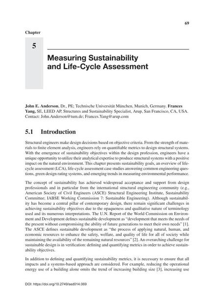  Measuring Sustainability and Life-Cycle Assessment