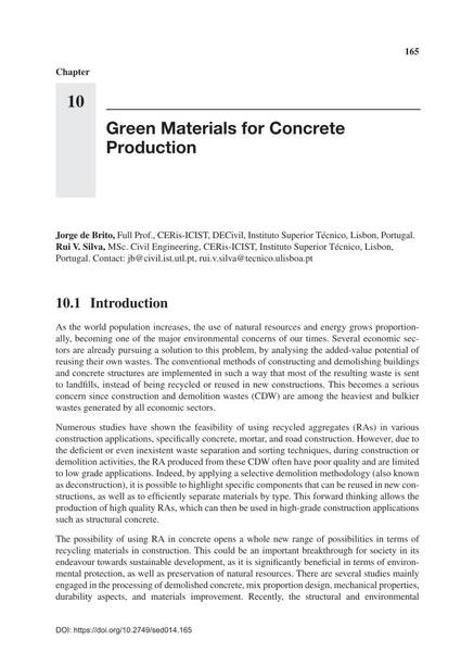  Green Materials for Concrete Production