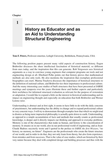  History as Educator and as an Aid to Understanding Structural Engineering