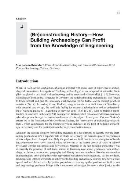 ( Re)constructing History—How Building Archaeology Can Profit from the Knowledge of Engineering
