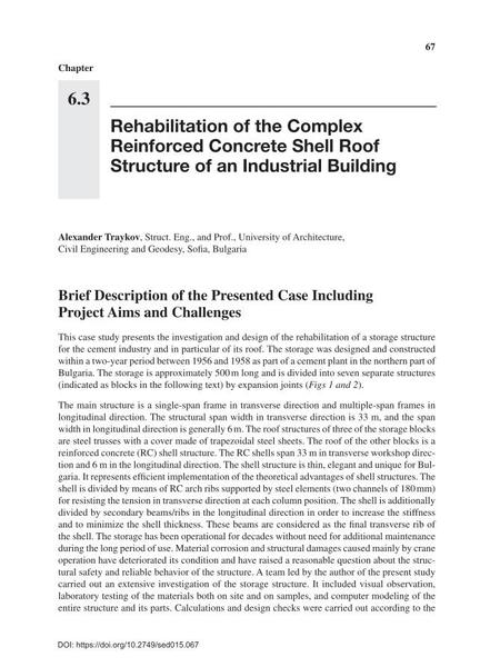  Rehabilitation of the Complex Reinforced Concrete Shell Roof Structure of an Industrial Building