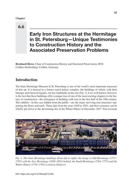  Early Iron Structures at the Hermitage in St. Petersburg—Unique Testimonies to Construction History and the Associated Preservation Problems