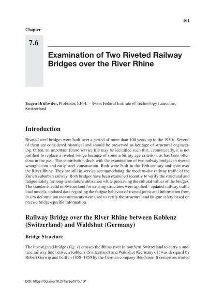 Examination of Two Riveted Railway Bridges over the River Rhine