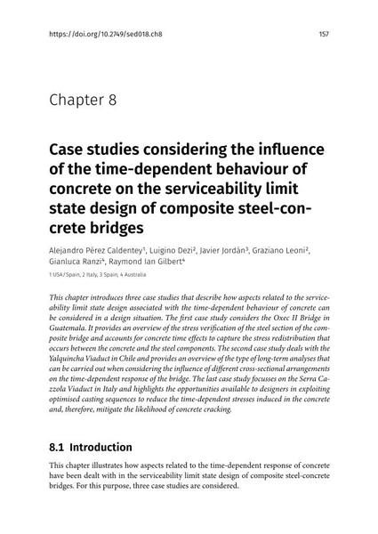  Case studies considering the influence of the time-dependent behaviour of concrete on the serviceability limit state design of composite steel-concrete bridges