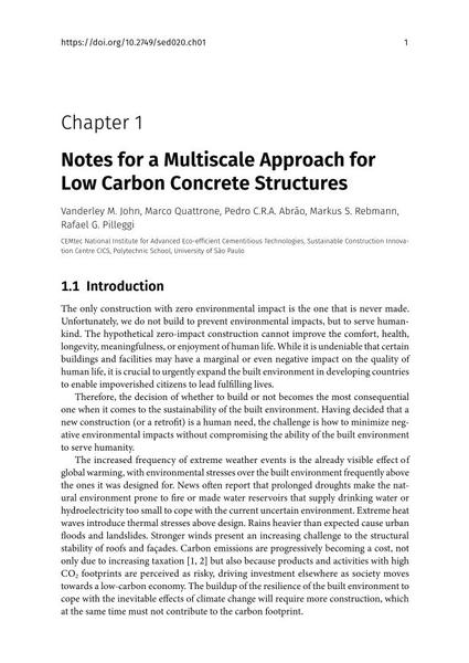  Notes for a Multiscale Approach for Low Carbon Concrete Structures
