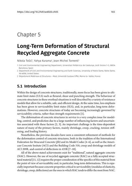 Long-Term Deformation of Structural Recycled Aggregate Concrete