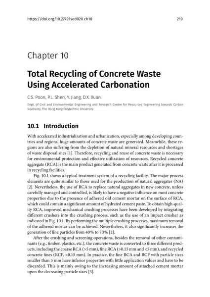  Total Recycling of Concrete Waste Using Accelerated Carbonation