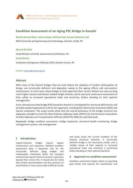  Condition Assessment of an Aging PSC Bridge in Karachi