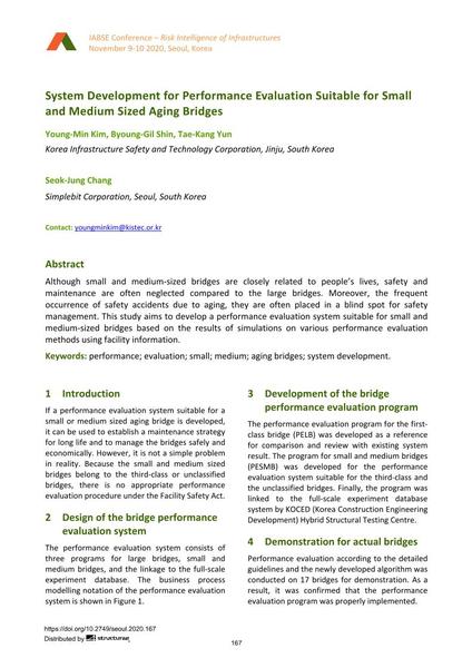  System Development for Performance Evaluation Suitable for Small and Medium Sized Aging Bridges