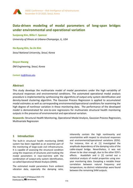  Data-driven modeling of modal parameters of long-span bridges under environmental and operational variation
