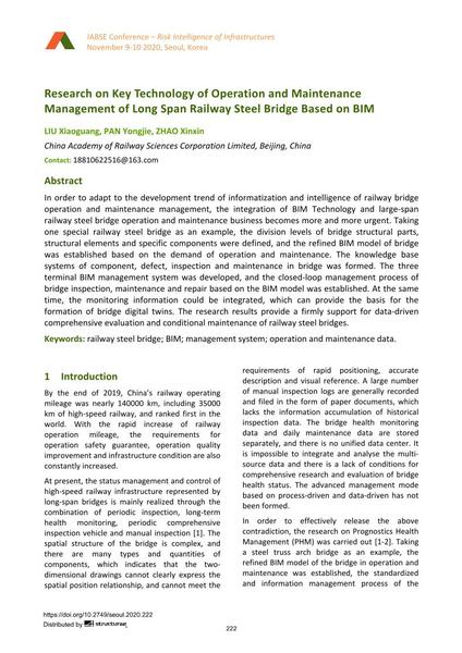  Research on Key Technology of Operation and Maintenance Management of Long Span Railway Steel Bridge Based on BIM