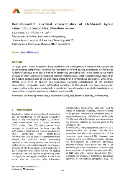  Heat-dependent electrical characteristics of CNT-based hybrid cementitious composites: Literature review