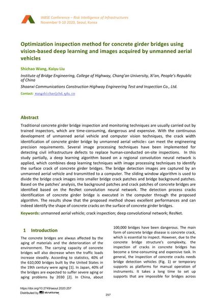  Optimization inspection method for concrete girder bridges using vision‐based deep learning and images acquired by unmanned aerial vehicles