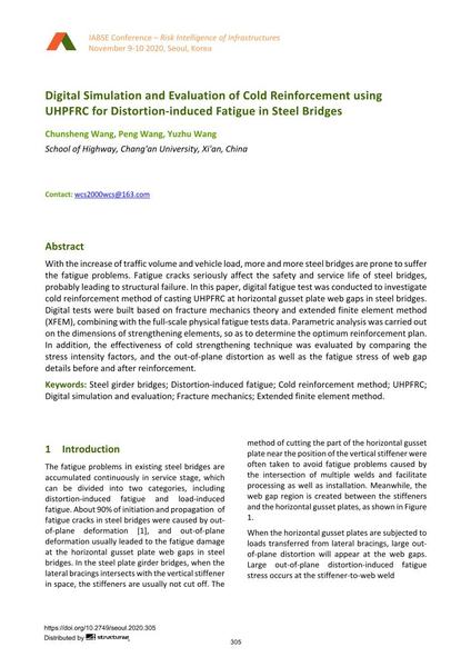  Digital Simulation and Evaluation of Cold Reinforcement using UHPFRC for Distortion-induced Fatigue in Steel Bridges