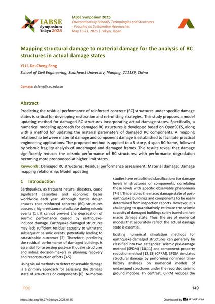  Mapping structural damage to material damage for the analysis of RC structures in actual damage states