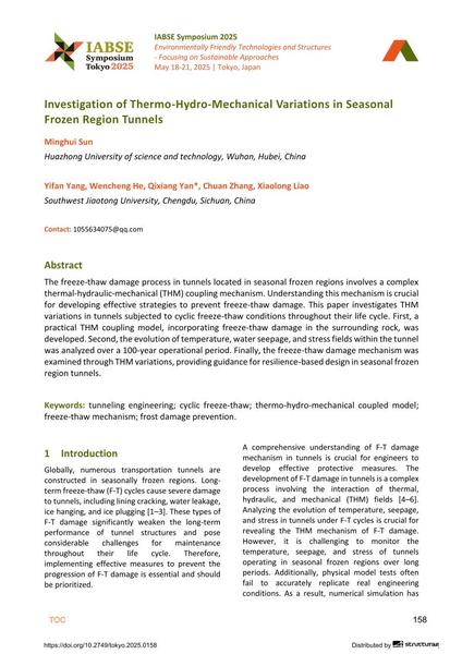  Investigation of Thermo-Hydro-Mechanical Variations in Seasonal Frozen Region Tunnels