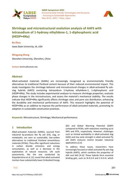  Shrinkage and microstructural evolution analysis of AAFS with tetrasodium of 1-hydroxy ethylidene-1, 1-diphosphonic acid (HEDP•4Na)